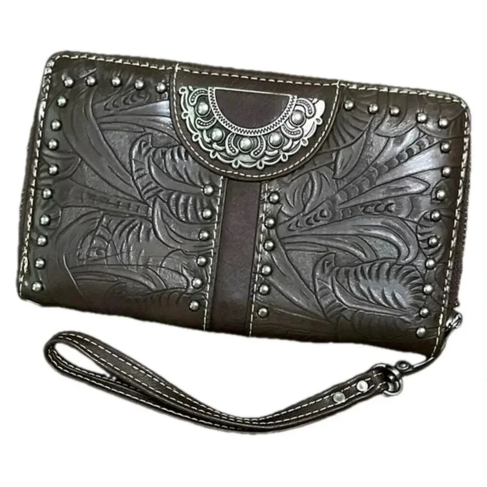 Montana West Western Tropical Cut out Billfold Wristlet NEW